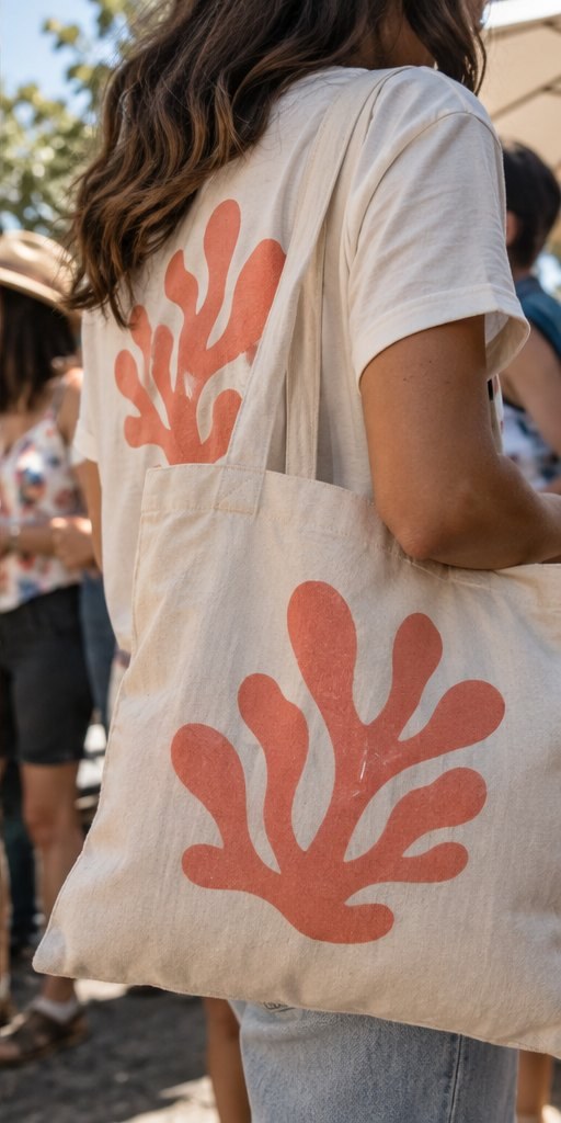 Illustrative creator merchandise at a community event